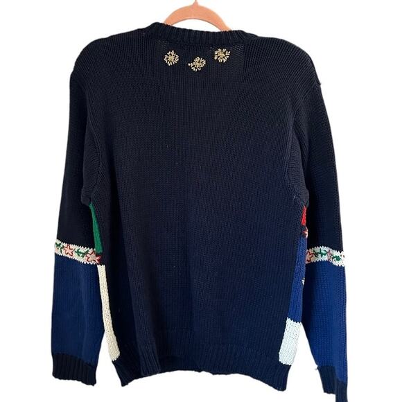 Vintage Hand Knit Style Ugly Christmas Grandma Holiday Christmas Cardigan Small - Picture 4 of 11